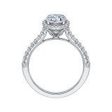 Shah Luxury 14K White Gold Oval Cut Diamond Halo Engagement Ring (Semi-Mount) photo 4