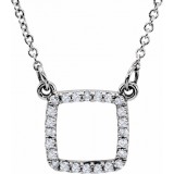 14K White 1/10 CTW Diamond 16 Necklace photo