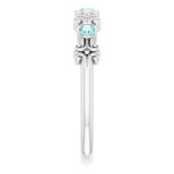 14K White Blue Zircon Bezel-Set Ring photo 4