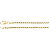 14K Yellow 2 mm Diamond Cut Wheat 7 Chain photo