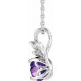 14K White Amethyst & 1/10 CTW Diamond 16-18 Necklace photo 2