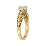 Shah Luxury 14K Yellow Gold Round Diamond Engagement Ring (Semi-Mount) photo 3