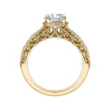 Shah Luxury 14K Yellow Gold Round Diamond Engagement Ring (Semi-Mount) photo 4