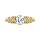 Shah Luxury 14K Yellow Gold Round Diamond Engagement Ring (Semi-Mount) photo