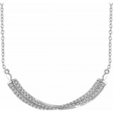 14K White 1/4 CTW Diamond Twisted Bar 16-18 Necklace photo