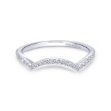 Gabriel & Co. 14k White Gold Contemporary Curved Wedding Band photo