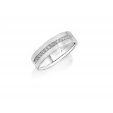 Henri Daussi 6mm Men's Wedding Band  Platinum White 0.31 Ctw. photo 2