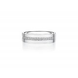 Henri Daussi 6mm Men's Wedding Band  Platinum White 0.31 Ctw. photo