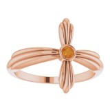 14K Rose Citrine Sideways Cross Ring photo 3