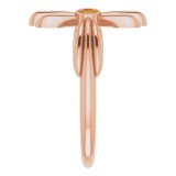 14K Rose Citrine Sideways Cross Ring photo 4