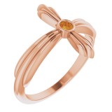 14K Rose Citrine Sideways Cross Ring photo