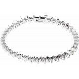 14K White 1 1/2 CTW Diamond Line 7.25 Bracelet photo