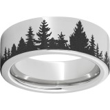 Serinium Pipe Cut Band with Pine Trees Laser Engraving photo