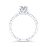 Shah Luxury 14K White Gold Cushion Cut Diamond Solitaire Plus Engagement Ring (Semi-Mount) photo 4