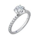 Shah Luxury Round Diamond Engagement Ring In 14K White Gold (Semi-Mount) photo 2