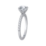 Shah Luxury Round Diamond Engagement Ring In 14K White Gold (Semi-Mount) photo 3