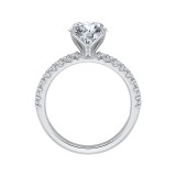 Shah Luxury Round Diamond Engagement Ring In 14K White Gold (Semi-Mount) photo 4