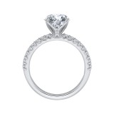 Shah Luxury Round Diamond Engagement Ring In 14K White Gold (Semi-Mount) photo 4