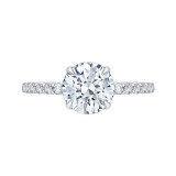 Shah Luxury Round Diamond Engagement Ring In 14K White Gold (Semi-Mount) photo