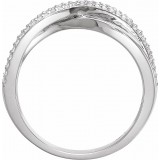 14K White .06 CTW Diamond Criss-Cross Ring photo 2