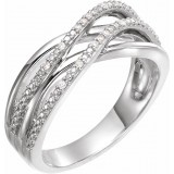 14K White .06 CTW Diamond Criss-Cross Ring photo