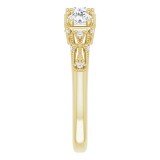 14K Yellow 9/10 CTW Diamond Vintage-Inspired Three-Stone Anniversary Band photo 4