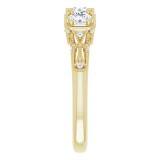 14K Yellow 9/10 CTW Diamond Vintage-Inspired Three-Stone Anniversary Band photo 4