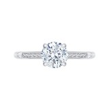 Shah Luxury 14K White Gold Round Diamond Cathedral Style Engagement Ring (Semi-Mount) photo