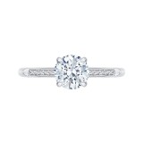 Shah Luxury 14K White Gold Round Diamond Cathedral Style Engagement Ring (Semi-Mount) photo