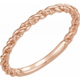 14K Rose Stackable Rope Ring photo