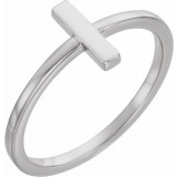 14K White Bar Ring photo