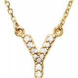 14K Yellow Initial Y .08 CTW Diamond 16 Necklace photo