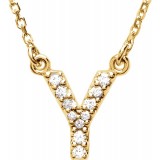 14K Yellow Initial Y .08 CTW Diamond 16 Necklace photo