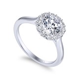 Gabriel & Co. 14k White Gold Contemporary Halo Engagement Ring photo 3