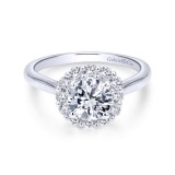 Gabriel & Co. 14k White Gold Contemporary Halo Engagement Ring photo