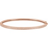 14K Rose 1/3 CTW Diamond Bangle Bracelet photo