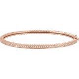 14K Rose 1/3 CTW Diamond Bangle Bracelet photo