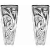 14K White Vintage-Inspired J-Hoop Earrings photo 2