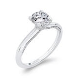 Shah Luxury 14K White Gold Round Diamond Halo Engagement Ring (Semi-Mount) photo 2