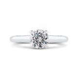 Shah Luxury 14K White Gold Round Diamond Halo Engagement Ring (Semi-Mount) photo