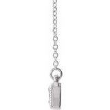 14K White 1/3 CTW Diamond Three-Stone Granulated Bar 16-18 Necklace photo 2