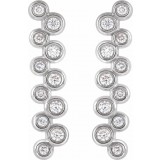14K White 1/3 CTW Diamond Bezel-Set Bar Earrings photo 2
