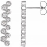 14K White 1/3 CTW Diamond Bezel-Set Bar Earrings photo