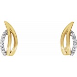 14K Yellow/White 1/10 CTW Diamond Freeform J-Hoop Earrings photo 2