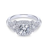 Gabriel & Co. 14k White Gold Victorian Vintage Engagement Ring photo