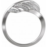 14K White 1/5 CTW Diamond Leaf Ring photo 2