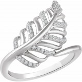 14K White 1/5 CTW Diamond Leaf Ring photo