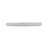 Shah Luxury 14K White Gold Round Cut Diamond Wedding Band photo