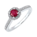 Gems One 14Kt White Gold Diamond (1/3Ctw) & Ruby (1/3 Ctw) Ring photo