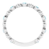 14K White Aquamarine Beaded Ring photo 2